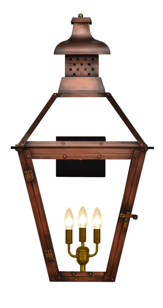 SP-240, wall light, copper lantern, gas and electric lighting